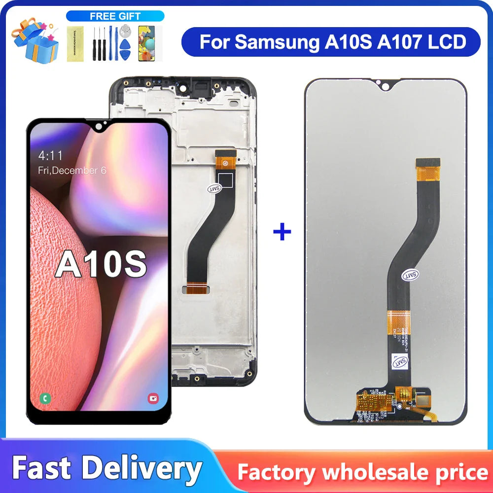 6.2 INCH For Samsung A10s lcd Digitizer A107/DS A107F A107FD A107M Display Touch Screen with Frame Digitizer Assembly