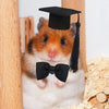 2Pcs/Set Guinea Pig Hat and Bowtie Hamster Costume Outfit Rats Chinchilla Cap Hedgehog Hat Small Pet Items Accessories