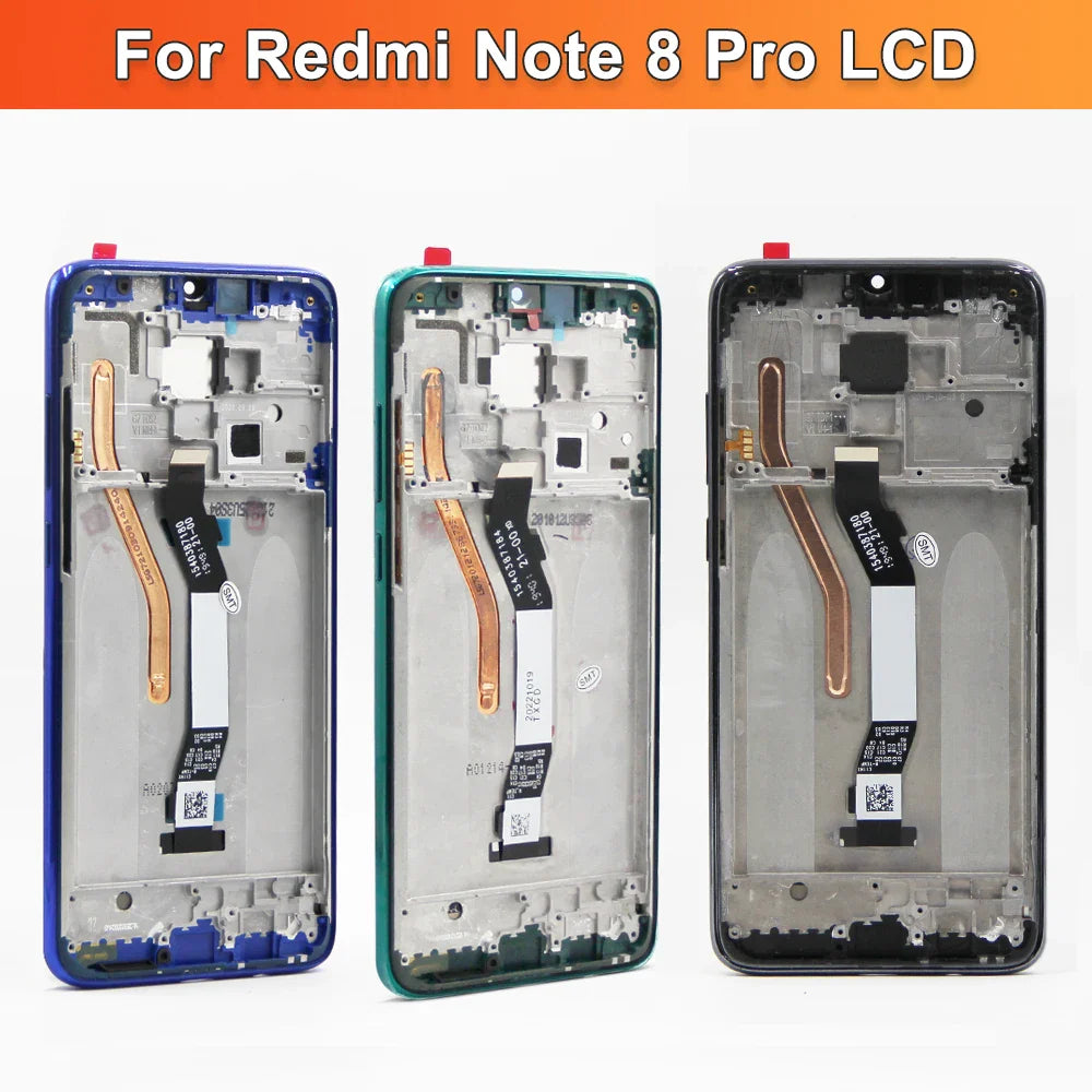 6.53" Screen for Xiaomi Redmi Note 8 Pro M1906G7I M1906G7G Lcd Display Touch Screen with Frame for Redmi Note 8 Pro Replacement