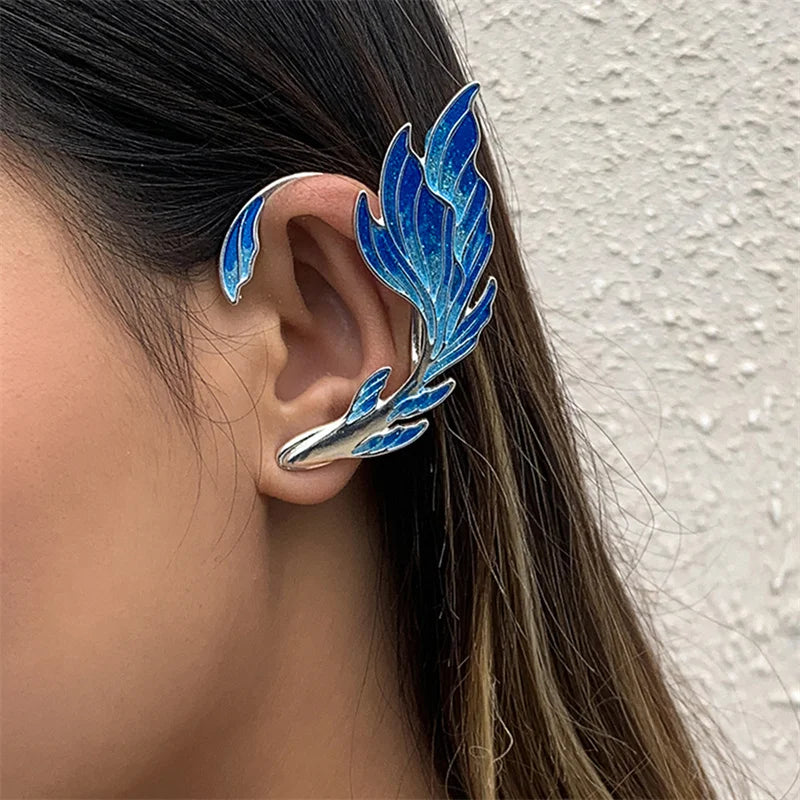 Wu 2022 New Jewelry Butterfly Fringe Earrings Female Pearl Rhinestone Without Ear Piercing  Ear Hanging Ear Bone Clip Earrings