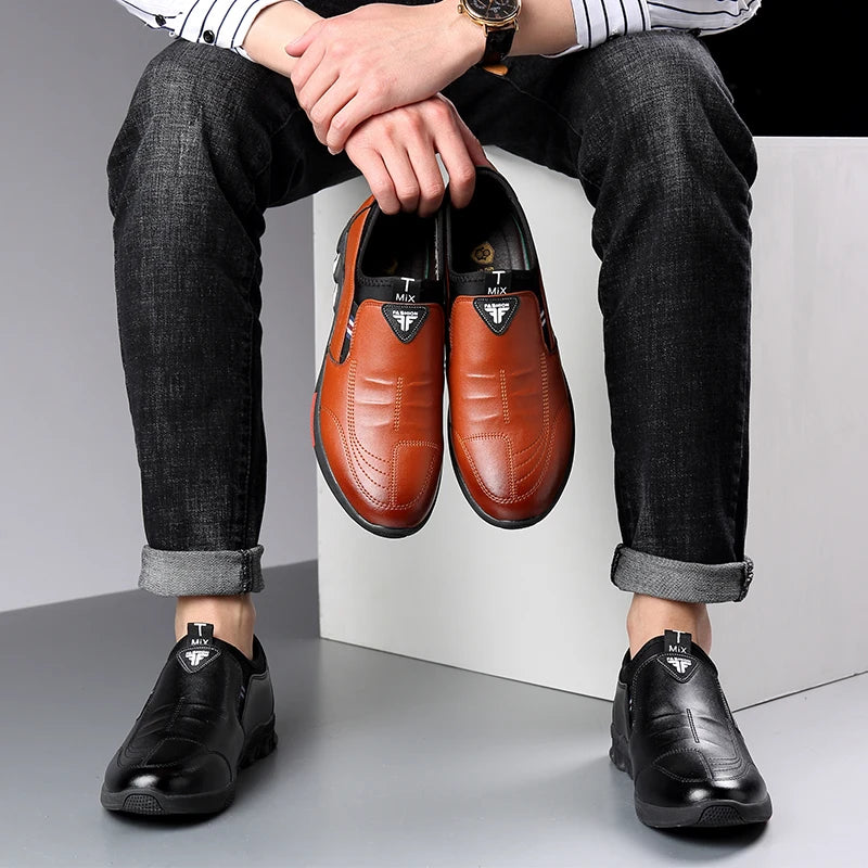 Leather Shoes Men's Leather Spring 2021 New Men's Business Casual Soft-Soled Non-Slip Breathable All-Match Footwear