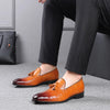 Japanese Style Vintage Casual Men Shoes Leather High Quality Formal Dress Shoes Loafers Business Wedding Tassel Brogue Shoes