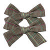 2 PCS 4 inches Plaid Festive Accessories Tartan Bow Hair Clips Scottish Bow Barrettes for Kids Baby Girls