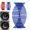 Red/Blue Motorcycle Bike Car Wheel Tire Stickers Reflective Rim Stripe Tape Auto Decals for 17''-19'' Wheel Rim Car Accessories