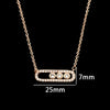 Arab Style Crystal Bead Pendant Necklace For Women Dainty Wedding Stainless Steel Jewelry Gold Color 3 Dot On Oval Necklaces