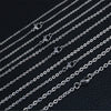 Wholesale 10pcs/lot width 1.2mm-4mm Stainless Steel Tiny O type Chain DIY Necklaces Jewelry Making 40cm -90cm