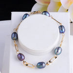 Load image into Gallery viewer, Imitation Tahitian Baroque Women's Jewelry Sets Chain Necklace with Pearls Freshwater Pearl Bracelets Neckalces Set for Women

