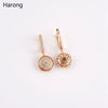 Luxury Copper Round Rhinestone Crystal Drop Earring Noble Ladies Wedding Party Jewelry Accessories High Quality Earring