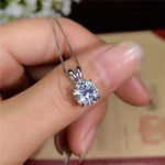 Load image into Gallery viewer, 2ct Lab Diamond Solitaire Pendant Necklace 925 Sterling Silver Choker Statement Necklace Women Silver 925 Jewelry With Box Chain
