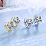 Load image into Gallery viewer, Fanqieliu Fashion Jewelry Luxury 925 Sterling Silver Square Crystal Hoop Earrings For Women New FQL20512
