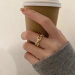 Load image into Gallery viewer, 925 Sterling Silver Finger Rings INS Fashion France Gold Plated Creative Geometric Elegant Party Jewelry Gifts For Women
