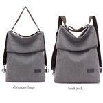 Load image into Gallery viewer, Hot Multifunctional Canvas Backpack for Women Multi Pocket Travel Backpacks Female School Bag for Teenage Girls Book Mochilas
