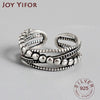 Vintage Punk 925 Sterling Silver Rings Fashion Simple Twist Weaving Multilayer Geometric Party Jewelry Gifts for Women