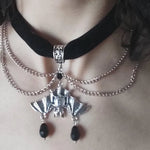 Load image into Gallery viewer, Goth Red Velvet Choker Bat Necklace Victorian Gorgeous Punk Gothic Vampire Jewelry Fashion Party Women Halloween Gift Charm
