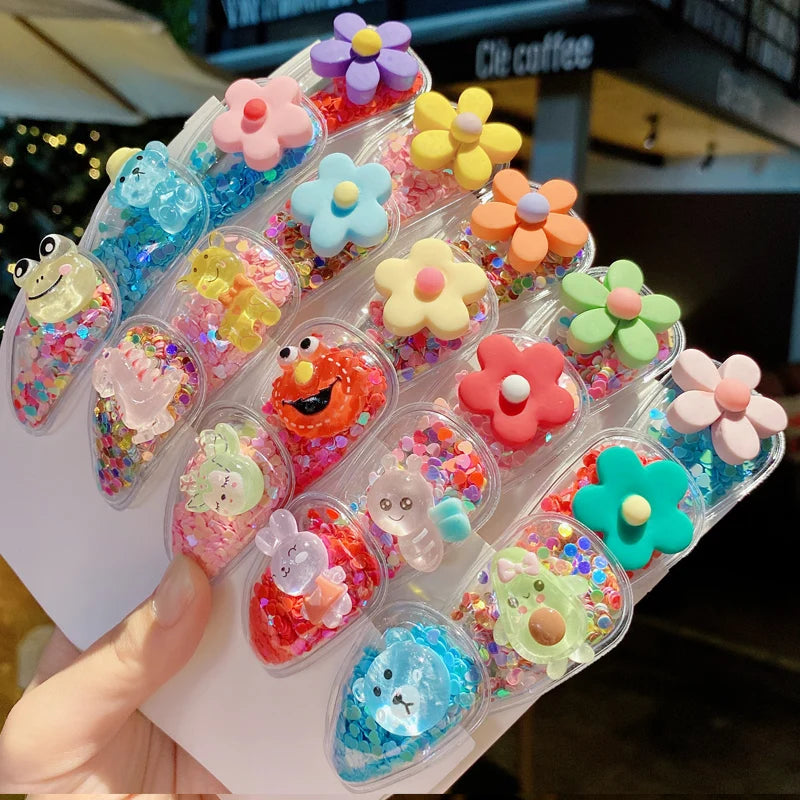 10/20PCS/Set Girls Cute Colorful Cartoon Flower Fruit Hairpins Kids Hair Ornament Headband Hair Clips Fashion Hair Accessories