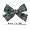 2 PCS 4 inches Plaid Festive Accessories Tartan Bow Hair Clips Scottish Bow Barrettes for Kids Baby Girls