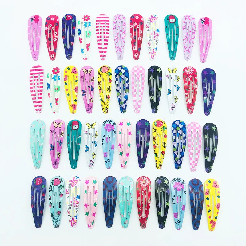 Kids Headwear 20Pcs/Lot Cartoon Hairpin Cute Animal Water Dripping Flower Hair Clip Star Striped Barrette Girls Hair Accessories
