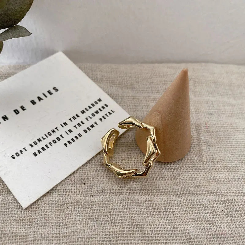 925 sterling silver finger rings ins fashion france gold plated creative geometric elegant party jewelry gifts for women