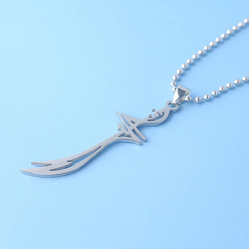 Muslim Zulfiqar Imam Ali Sword Necklaces Stainless Steel Pendant Necklace for Women Men Religious Jewlery Gift