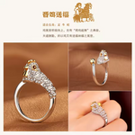 Load image into Gallery viewer, Milangirl Cubic Zirconia Open Wedding Adjustable Rings Cute Finger Ring Bunny Animal Jewelry Rabbit shape Rings for Women
