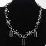 Load image into Gallery viewer, Barbed Wire Necklace Hip Hop Thorns Choker Bracelet Punk Hip Hop Rock Stainless Steel Set women Men Collar Jewelry Accessories
