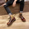 Autumn Winter Men's Short Boots Retro Make old American Casual Oaratrooper Locomotive Shoes EUR 38-48