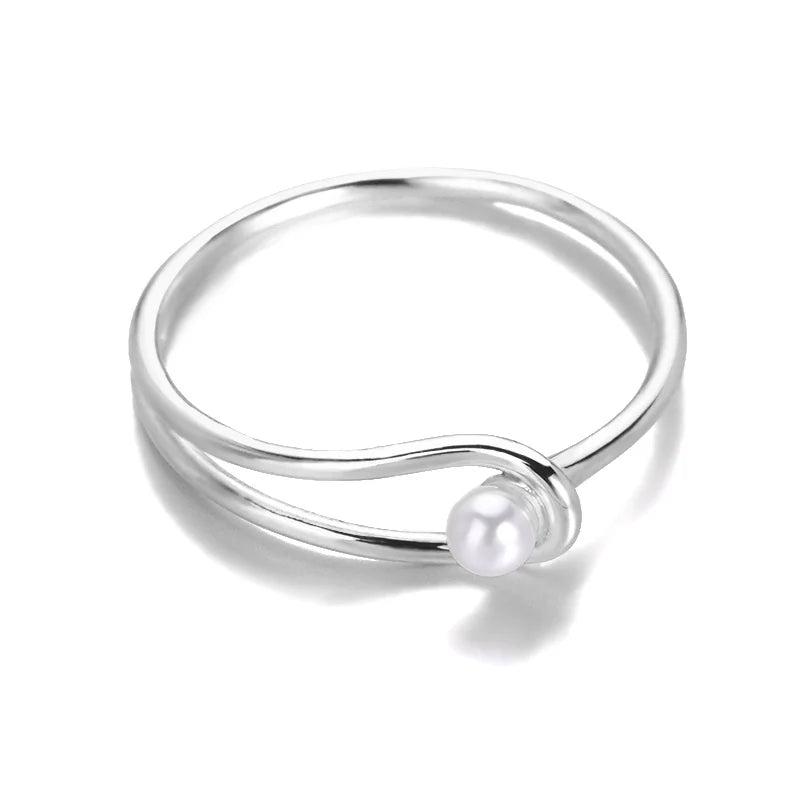 Pearl Temperament Rings For Women Simple Romantic Wedding Ring Fashion Female Jewelry Elegant Finger Accessories Gifts For Wife