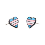 Load image into Gallery viewer, Rainbow Transgender Flag pride LGBT Lovers Heart Piercing Stud Earrings Jewelry For Women Men Gift Stainless Steel Earring
