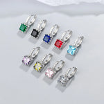 Load image into Gallery viewer, Ekopdee 2022 New Trendy Hoop Earrings For Women Luxury Square Cubic Zirconia Chunky Huggie Earrings Female Bride Wedding Jewelry
