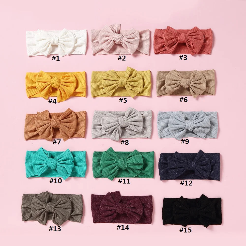 1Pc Baby Headbands New Colors Knit Bow Elastic Soft Infantiles kids Headbands Baby Items Turban for Baby Girl Hair Accessories