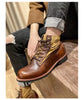 Autumn Winter Men's Short Boots Retro Make old American Casual Oaratrooper Locomotive Shoes EUR 38-48