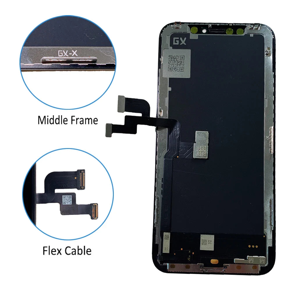 GX AMOLED For iPhone X XS Max XR 13 14 Plus 11 12 Pro Max LCD 12 Mini Display Touch Screen Digitizer Assembly Replacement Parts