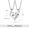 2 Pcs/ Set Merge Heart Shape Name Necklace Personalized Birthstone Silver Color Necklaces & Pendants Valentines Day Gift for Her