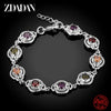 ZDADAN 925 Sterling Silver Fashion Crystal Charm Bracelet & Bangle For Women Simple Adjustable Bracelets Jewelry Party Gifts