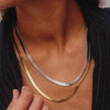 Hot Fashion Unisex Snake Chain Women Necklace Choker Stainless Steel Herringbone Gold Color Chain Necklace For Women Jewelry