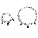 Load image into Gallery viewer, Barbed Wire Necklace Hip Hop Thorns Choker Bracelet Punk Hip Hop Rock Stainless Steel Set women Men Collar Jewelry Accessories
