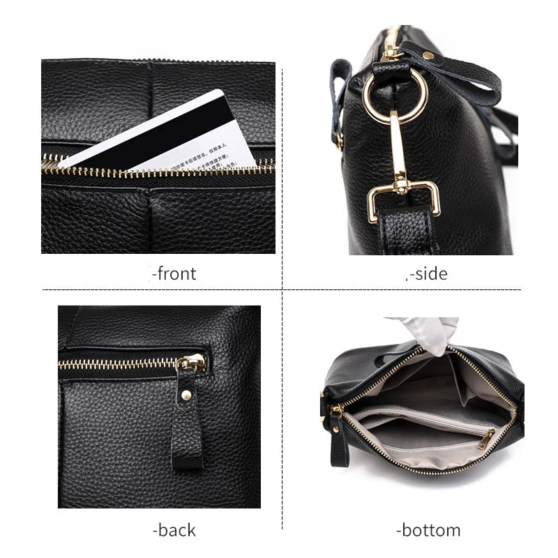 Genuine Leather Bags For Women Casual Simple Small Women's Handbags High Quality Natural Cowskin Female Shoulder Crossbody Tote