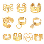 Load image into Gallery viewer, Punk Wide Ring Circle Rings Round Geometric Finger Open Chain Rings For Women Ring Stainless Steel Ring Jewelry Wholesale Gift
