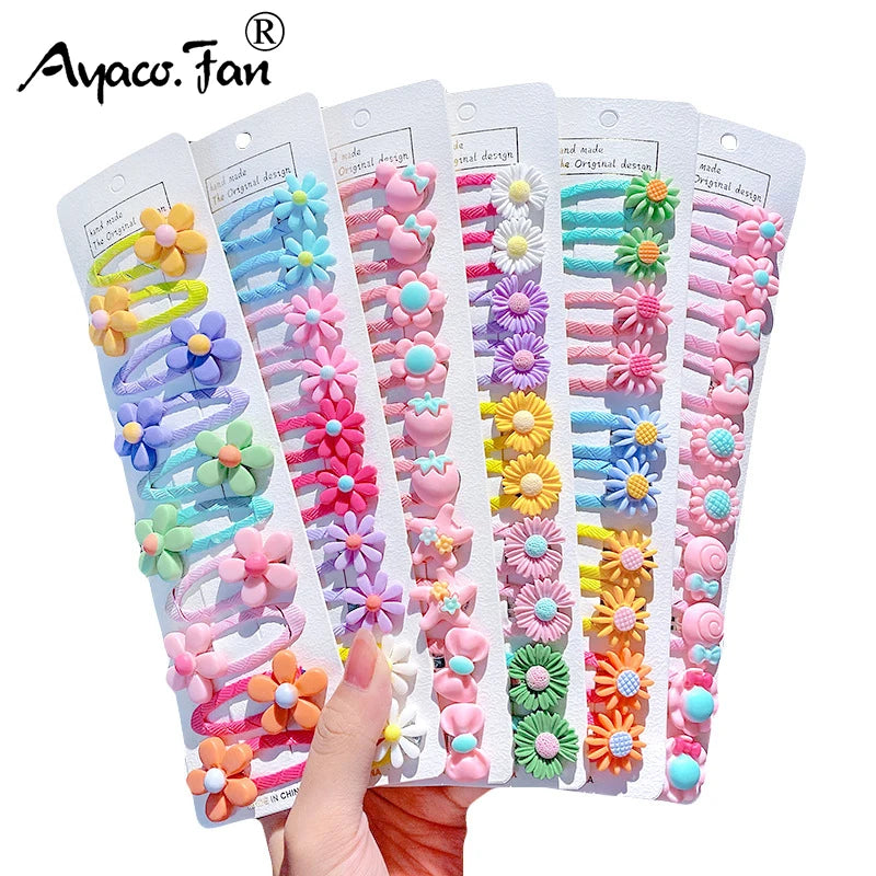 10PCS Girls Cute Cartoon Animal Fruit Hairpins Sweet Colorful Hair Clip Barrettes Headband For Children Kids Hair Accessories