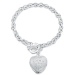 Load image into Gallery viewer, New in 925 Sterling Silver Heart Bracelet For Women LuxuryDesigner Jewelry Accessories Wholesale  GaaBou Jewellery

