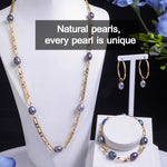Load image into Gallery viewer, Imitation Tahitian Baroque Women's Jewelry Sets Chain Necklace with Pearls Freshwater Pearl Bracelets Neckalces Set for Women
