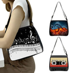 Load image into Gallery viewer, Music Note Print Handbags Women Causal Shoulder Bags Piano Guitar Crossbody Bag Girls Satchel Fashion Messenger Bag Gift
