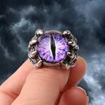 Load image into Gallery viewer, Men's Punk Goth Dragon Claw Evil Eye Rings Women Devil Eyeball Party Stainless Steel Rings Anime Skull Boyfriends Jewelry Gifts
