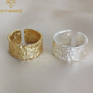 XIYANIKE Prevent Allergy Silver Color  Wedding Rings New Creative Geometric Handmade Anillo Accessories Jewelry Gifts