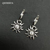 Traditional Bavarian Rhinestone Edelweiss Earrings for Women Flower Pendant Earrings Oktoberfest Party Gifts Wholesale