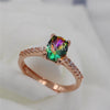 Adjustable Size Exquisite Ring Cubic Zirconia Rose Gold CZ Gem Jewelry Ladies Luxury Wedding Ring Jewlery for Women  C06