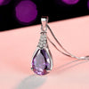 Buyee 925 Sterling Silver Pendant Chain Natural Amethyst Stone Necklace for Woman Girl Luxury Wedding Fine Jewelry Chain