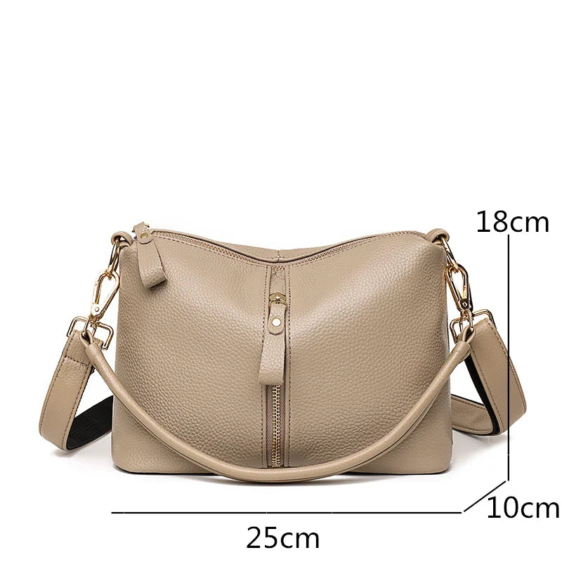 Genuine Leather Bags For Women Casual Simple Small Women's Handbags High Quality Natural Cowskin Female Shoulder Crossbody Tote