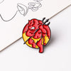 Hell Demon Metal Enamel Brooch Red Devil Grim Reaper Badge Pin Gothic Trendy Clothing Backpack Jewelry Accessories Gift Friends