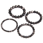 Load image into Gallery viewer, Gold Color Obsidian Bracelet Men Black Natural Stone Beaded Women Men Braslet For Male Yoga Hand Jewelry Accessories Wristband
